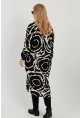 Kadın Siyah Desenli Gömlek Elbise LV174