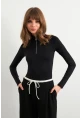 Kadın Siyah Fermuarlı Basic Body CY353