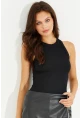 Kadın Siyah Halter Yaka Bluz LPP1233