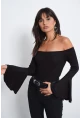 Kadın Siyah İspanyol Kol Bluz B07