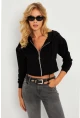 Kadın Siyah Kapüşonlu Sweatshirt TF07