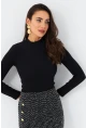 Kadın Siyah Kaşkorse Basic Bluz AYD389