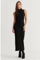 Kadın Siyah Kaşkorse Maxi Elbise EY2924