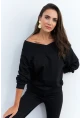 Kadın Siyah Kısa Sweatshirt TF16