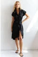Kadın Siyah Midi Gömlek Elbise PP5509