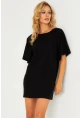 Kadın Siyah Mini Çan Kol Elbise TF05