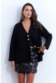 Kadın Siyah Payetli Astarlı Mini Etek YNT2442