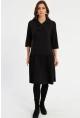 Kadın Siyah Pileli Blazer Midi Elbise MERA100