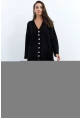 Kadın Siyah Taşlı Düğmeli Hırka MİW4572