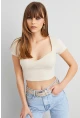 Kadın Taş Kaşkorse Crop Bluz ELT58