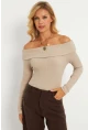 Kadın Taş Madonna Yaka Kaşkorse Bluz XL2210