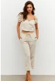 Kadın Vanilya Alt-Üst Keten Takım PP7440
