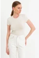 Kadın Vanilya Basic T-Shirt FLS07