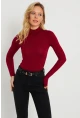 Kadın Yarım Balıkçı Bluz Bordo AYD289