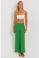 Kadın Yeşil Beli Lastikli Pantolon J23434
