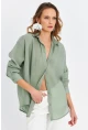 Kadın Yeşil Sırtı Açık Gömlek MOD2369