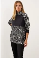 Siyah-Beyaz Bloklu Sweatshirt MEY1084