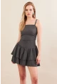 Kadın Antrasit Fırfırlı Mini Elbise MOD7593