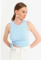 Kadın Bebe Mavi Yanı Büzülebilir Basic Bluz RSP329