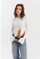 Kadın Beyaz Asimetrik Bluz CG384