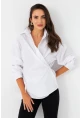Kadın Beyaz Bağlama Detaylı Gömlek ZER418