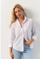 Kadın Beyaz Basic Gömlek HNT02