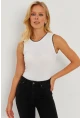 Kadın Beyaz Biyeli Kaşkorse Bluz AYD318