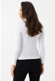 Kadın Beyaz Düğme Detaylı Bluz MAYD14
