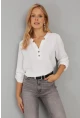 Kadın Beyaz Düğmeli Bluz BR1320