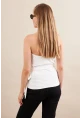 Kadın Beyaz Kruvaze Bağlamalı Bluz EY3095