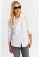 Kadın Beyaz Manşeti Taşlı Gömlek ZER415