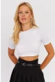 Kadın Beyaz Sırt Dekolteli Crop Bluz CY450