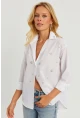 Kadın Beyaz Taşlı Gömlek SF2550