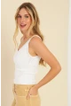 Kadın Beyaz Triko Bluz SMT225