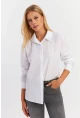 Kadın Beyaz Yakası Taşlı Gömlek ZER413