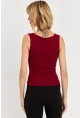 Kadın Bordo Aksesuarlı Kaşkorse Bluz RLO116