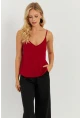 Kadın Bordo Askılı Bluz AYD269