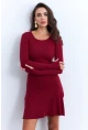 Kadın Bordo Bağlamalı Kaşkorse Mini Elbise FRY2175