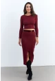 Kadın Bordo Basic Kaşkorse Alt- Üst Takım XL2042