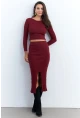 Kadın Bordo Basic Kaşkorse Alt- Üst Takım XL2042