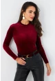 Kadın Bordo Kadife Bluz LPP1240
