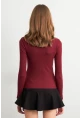 Kadın Bordo Kare Yaka Kaşkorse Bluz GA101