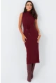 Kadın Bordo Kaşkorse Maxi Elbise EY2924