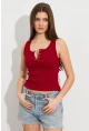 Kadın Bordo Patlı Kaşkorse Bluz MK02