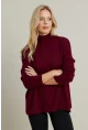 Kadın Bordo Salaş Triko Bluz YV289