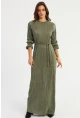 Kadın Çağla Yeşili Pilise Maxi Elbise GÇ192