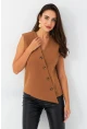 Kadın Camel Astarlı Asimetrik Yelek RAD50102