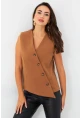 Kadın Camel Astarlı Asimetrik Yelek RAD50102