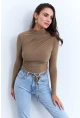 Kadın Camel Büzgülü Bluz LPP1279