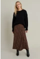 Kadın Camel Desenli Çan Etek MLON3007